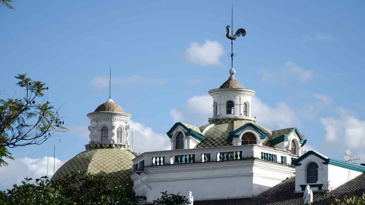 The Rooster Weather Vane atop the Municipal Cathedral, Quito, Ecuador | ©Angela Drake
