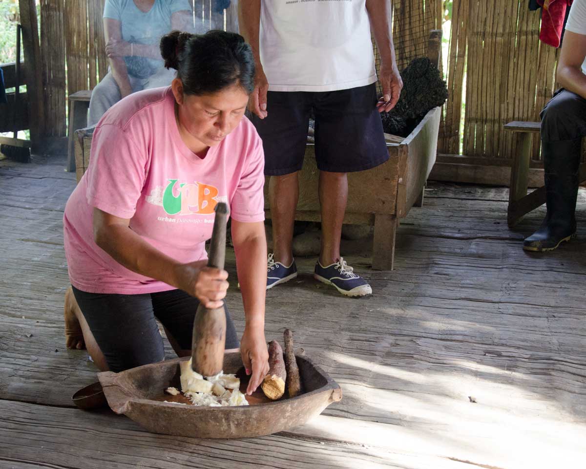 Making Chicha de Yuca, Puerto Napo, Ecuador | ©Angela Drake