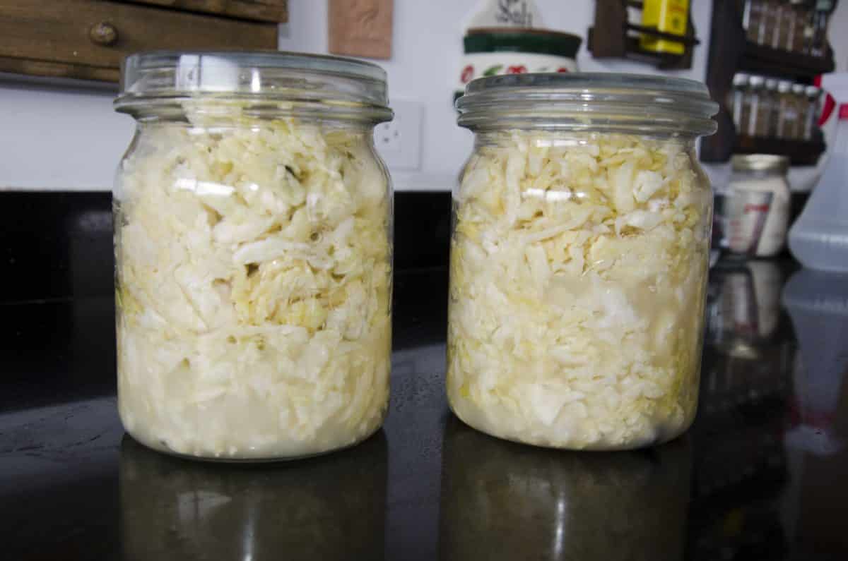 The good sauerkraut, ready for my refrigerator.