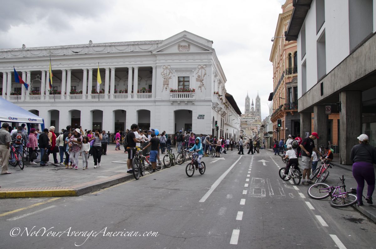 The main thoroughfare, Quito Historic Center, Ecuador 