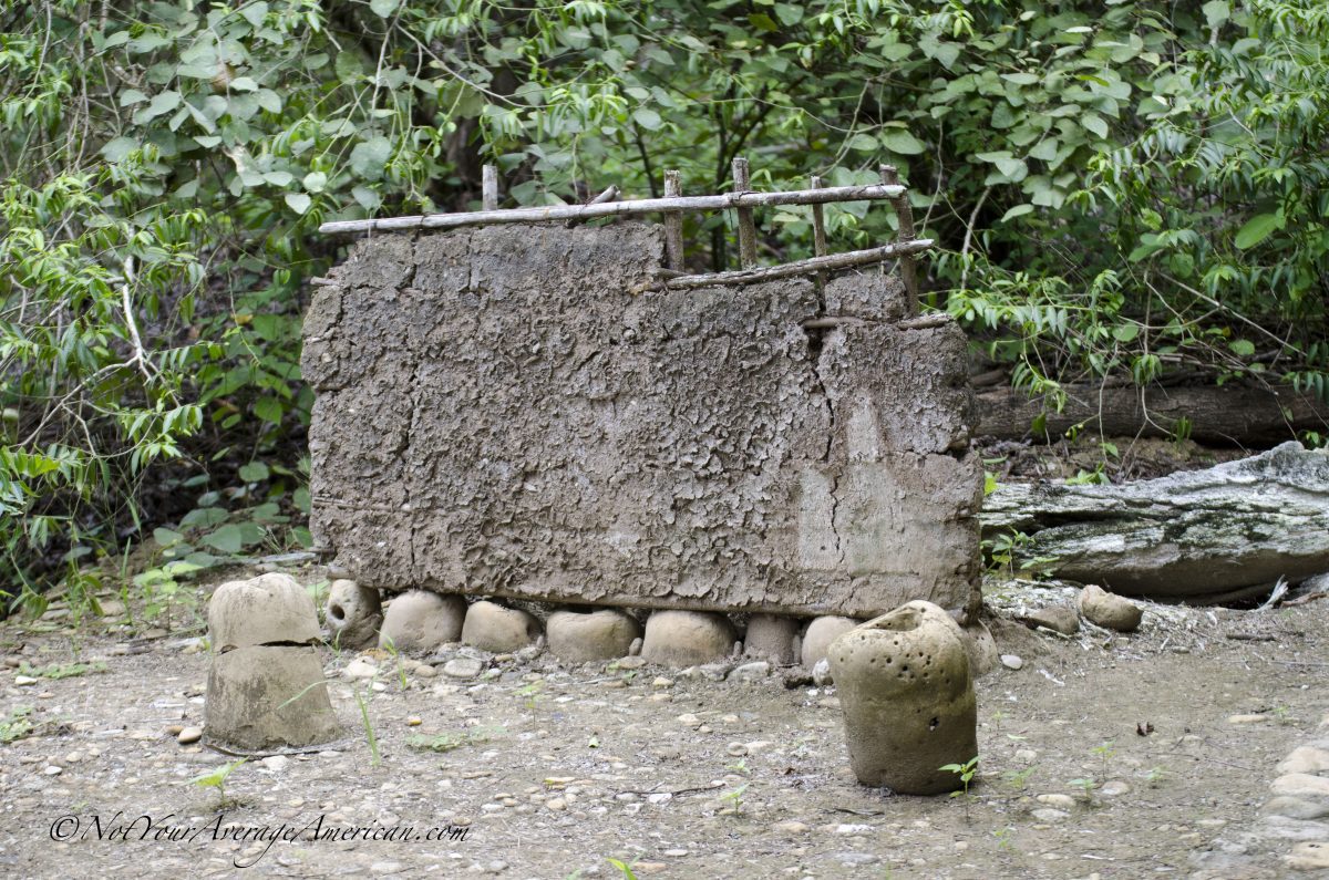 An example of how the indigenous Chirije built walls for their homes, Chirije Lodge, Manabi, Ecuador