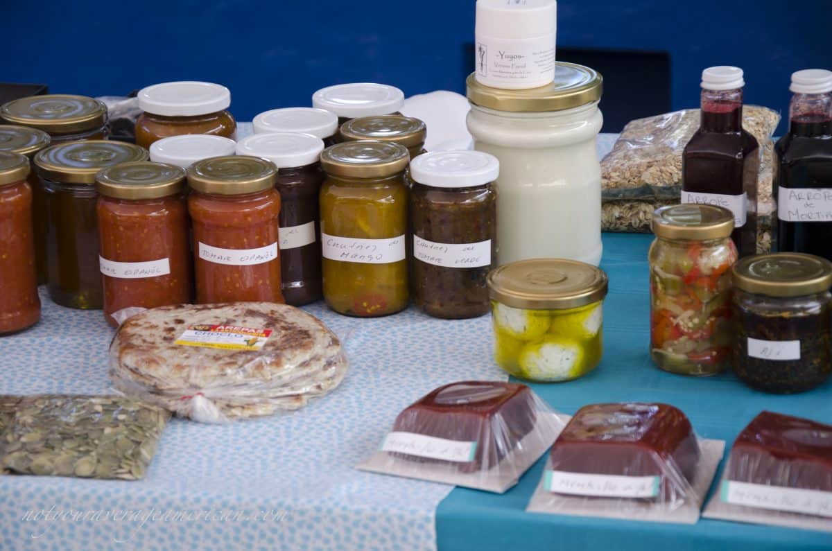 Finca Chaupi Molino also sells jams, jellies, sauces, fresh cheese, and yogurt, and more, Mercado La Esquina, Cumbaya, Ecuador