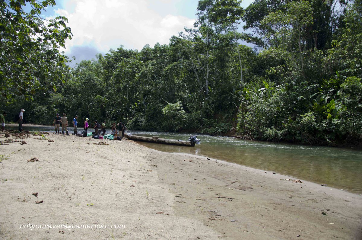 We used dugout canoes with gas motors for travel, Huaorani Lodge