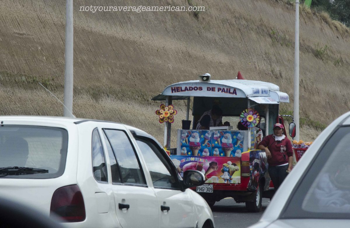 Selling Helado de Paila During a Traffic Jam, Quito to El Quinche | ©Angela Drake