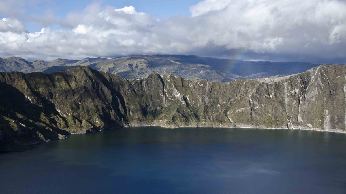 Rainbow at the end of the trail, Hiking Quilotoa Crater Rim