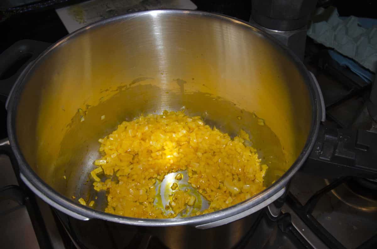 Saute the Onion, Locro de Papas, Potato Soup of Ecuador