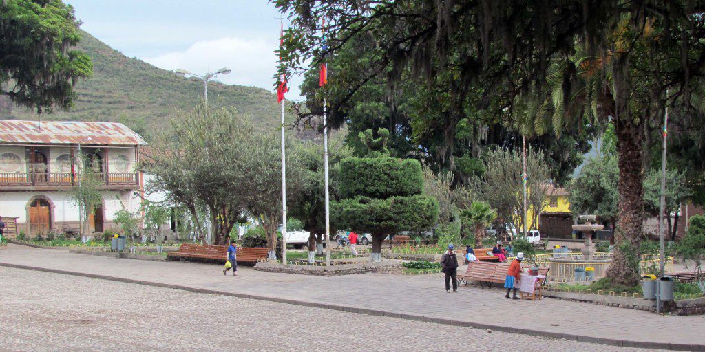 The plaza at Andahuaylillas.