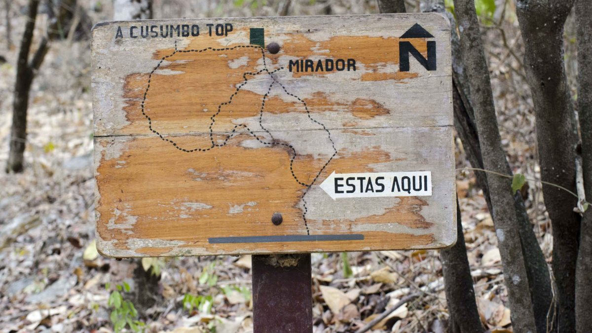 Trail Sign, Bosque Cerro Blanco, Guayaquil, Ecuador