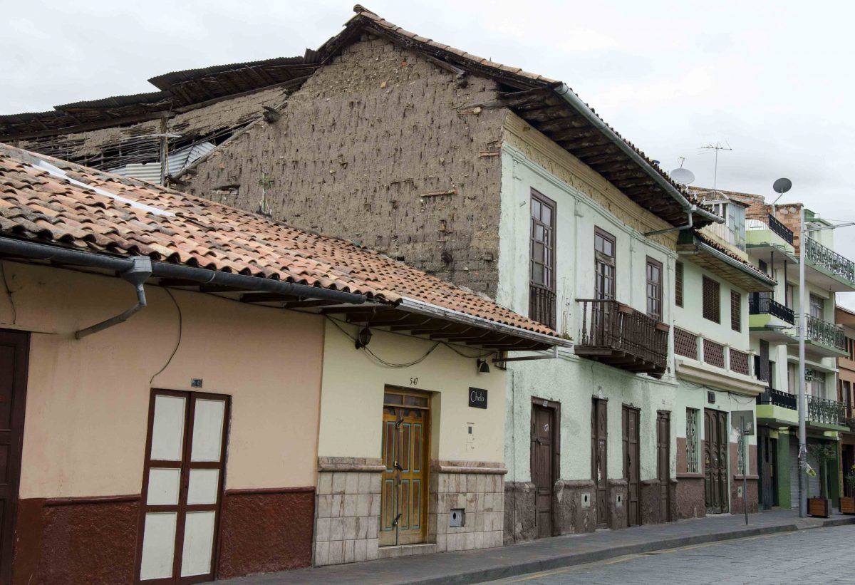 Old buildings on Calle Large, Cuenca, Ecuador
