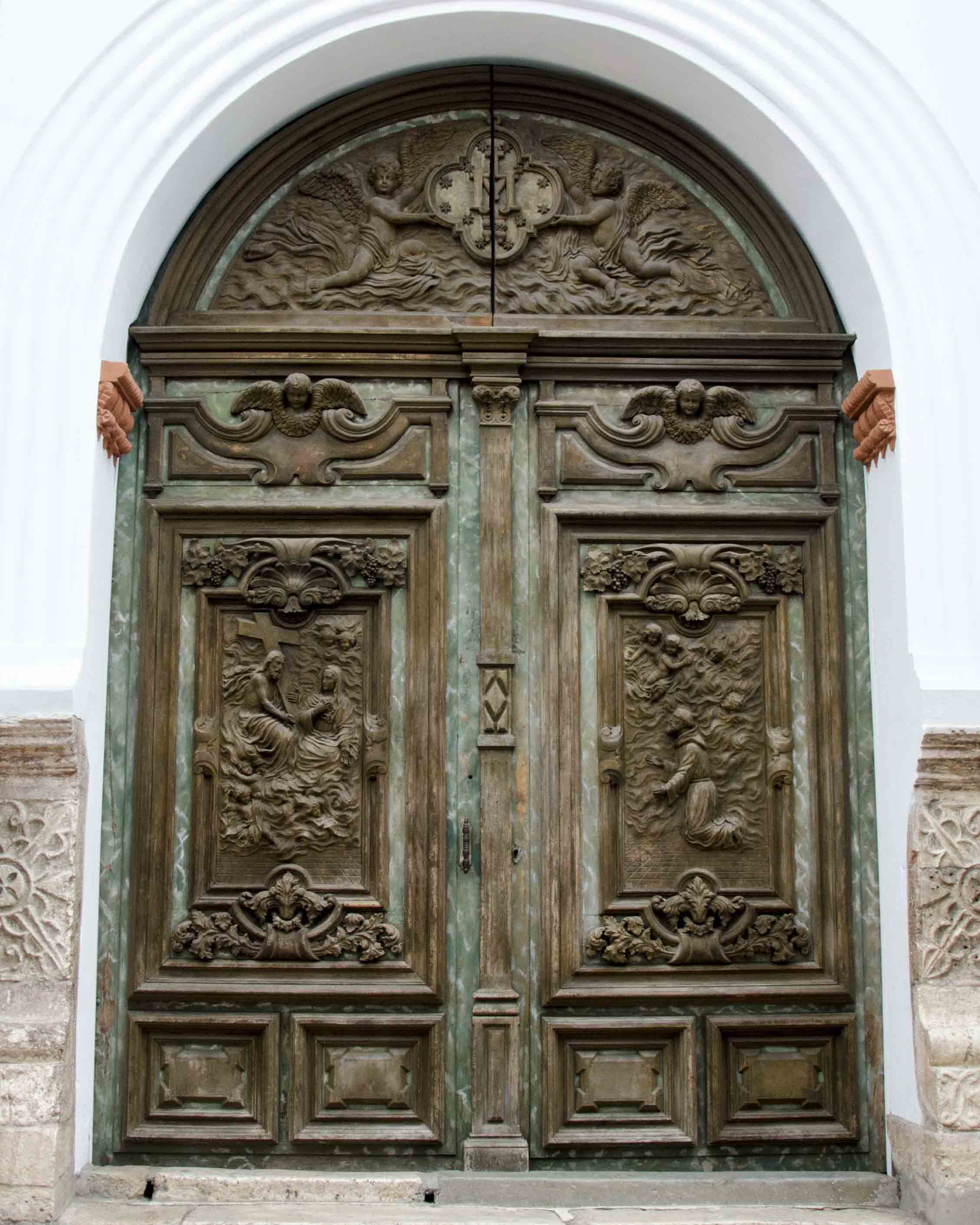 Carved wooden doors, Cuenca, Ecuador