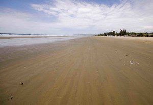 The long, wide beach