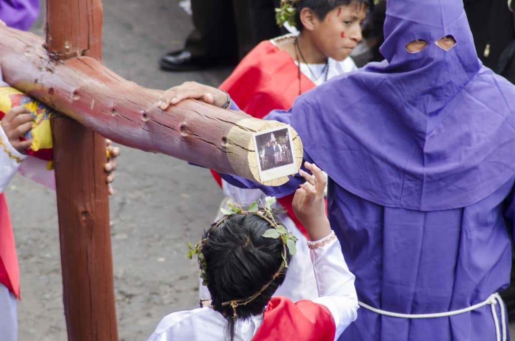 Attaching a Family Photo to the Cross