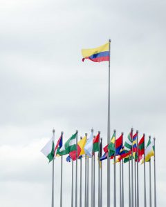 Flags give the Malecon a Naval Air
