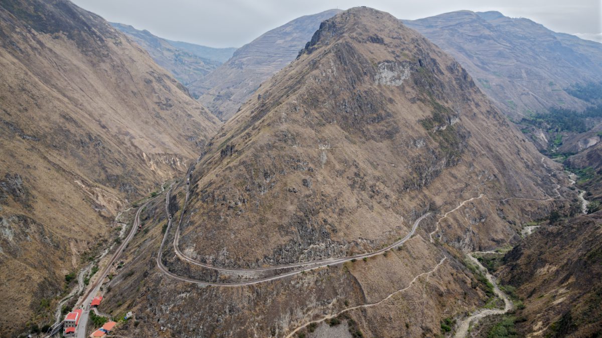 The Nariz del Diablo, a mountain with a zigzag train track.