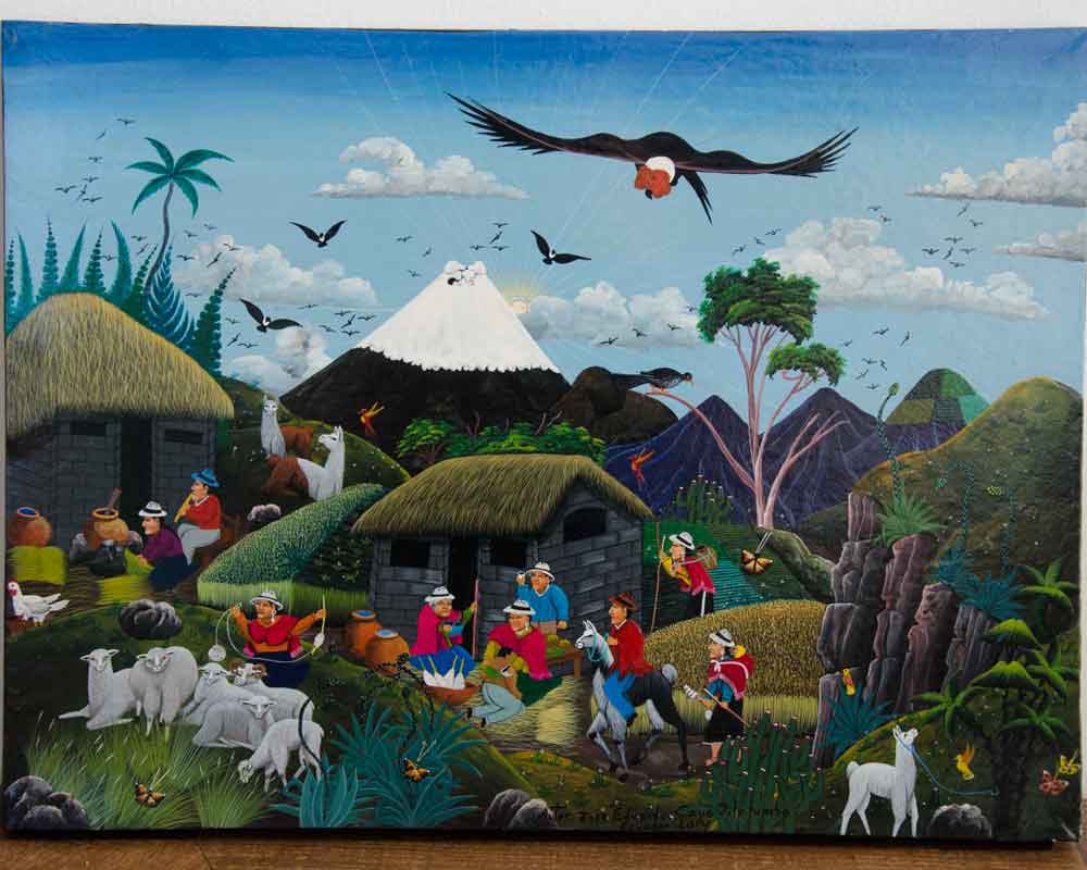 Folkart from Tigua, Ecuador, by Jose Eduardo Cayo Pilalumbo