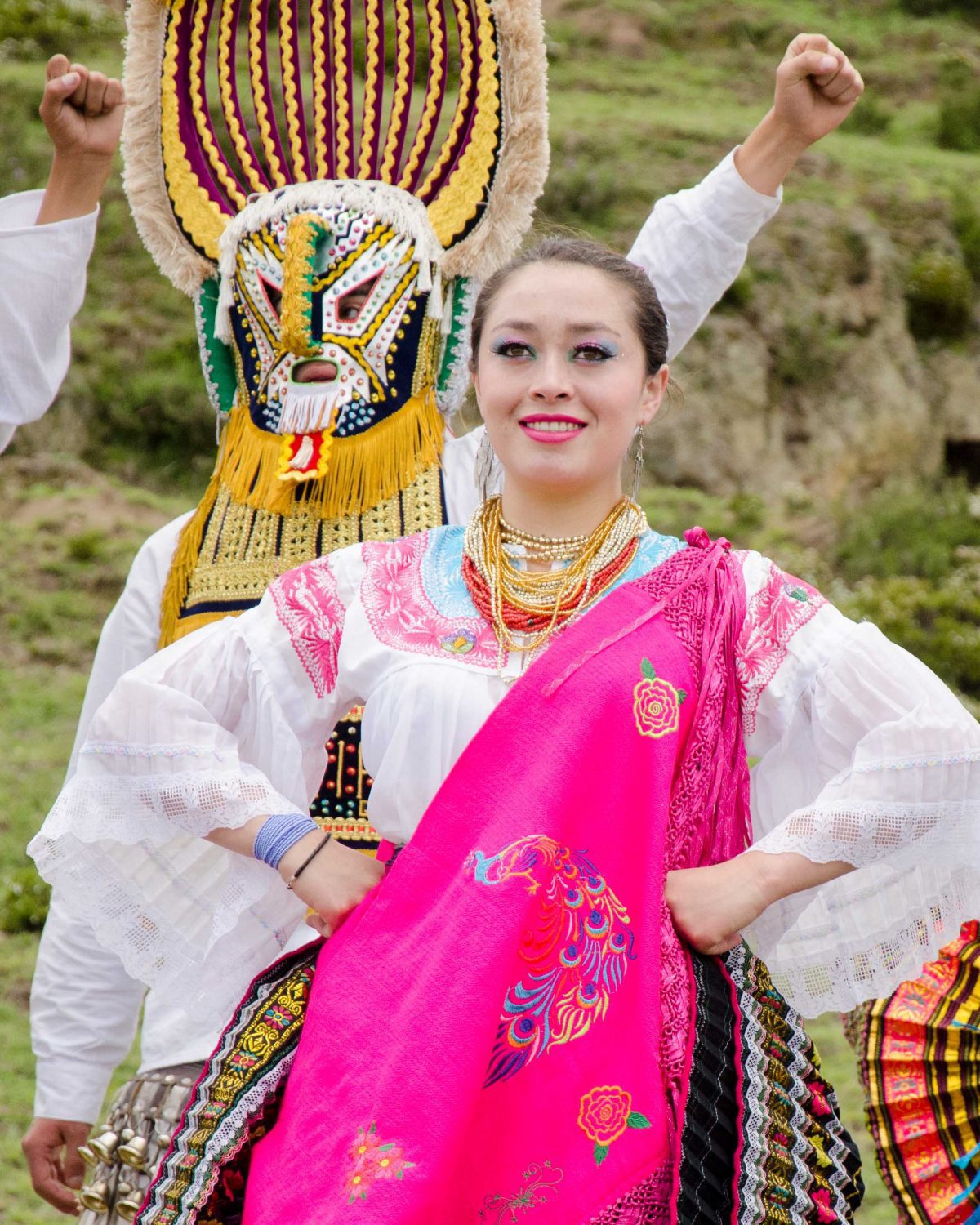 Dancer at Mushak Nina Celebration, Cochasquí, Ecuador | ©Angela Drake