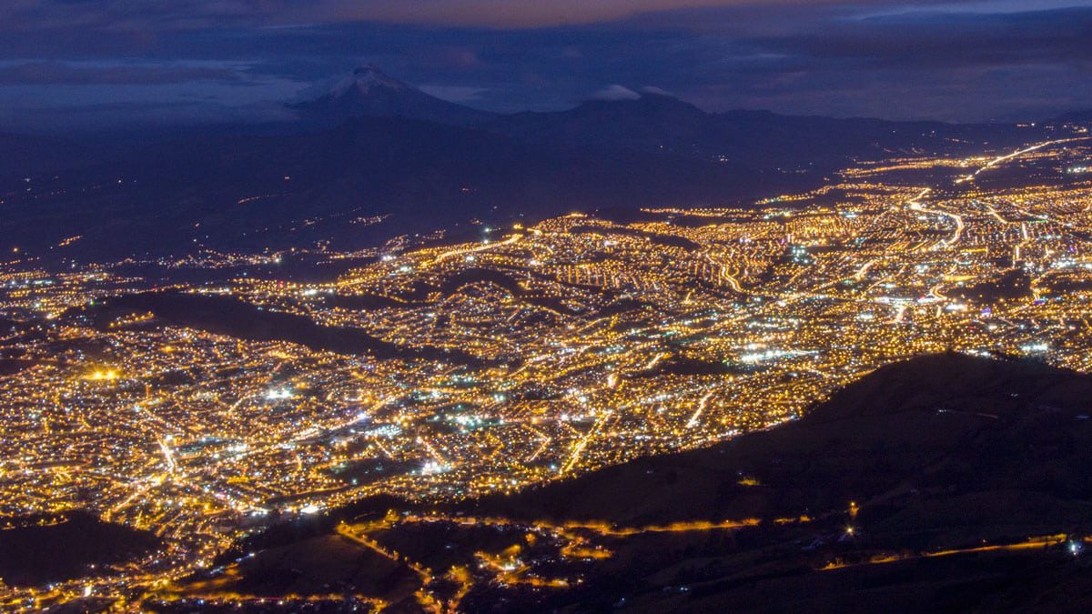 Quito Quiz Image - Quito de Noche desde Teleferico