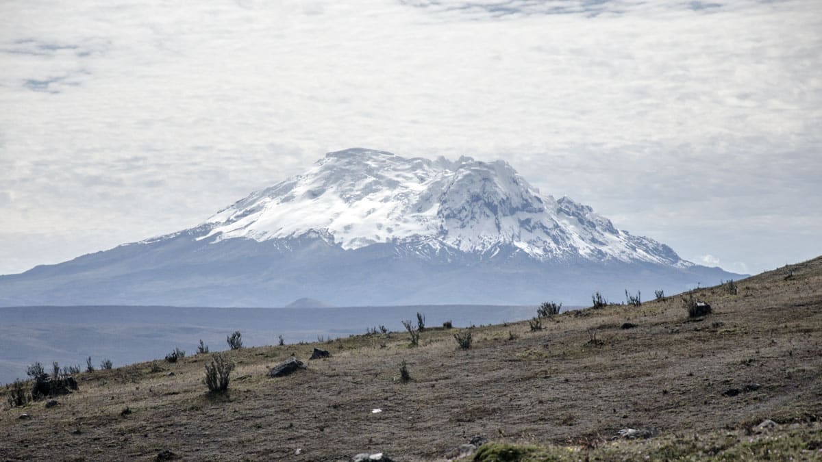 The Volcano Antisana photographed the Refugio Switchback Trail, Cotopaxi National Park, Ecuador | July 2014 | © Angela Drake