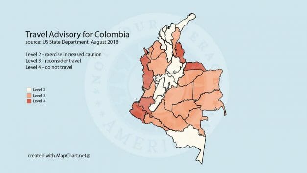 state department travel advisory to colombia