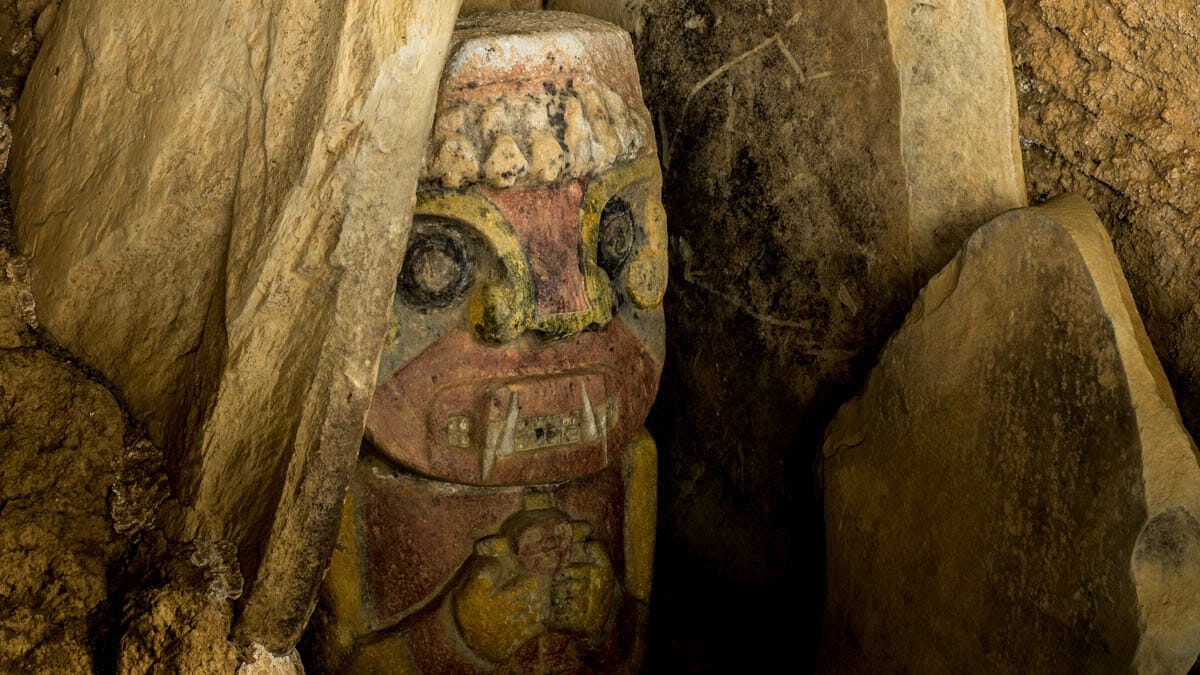 Found at the La Pelota site near San Agustin, this statue supposedly represents a spirt needing child sacrifice