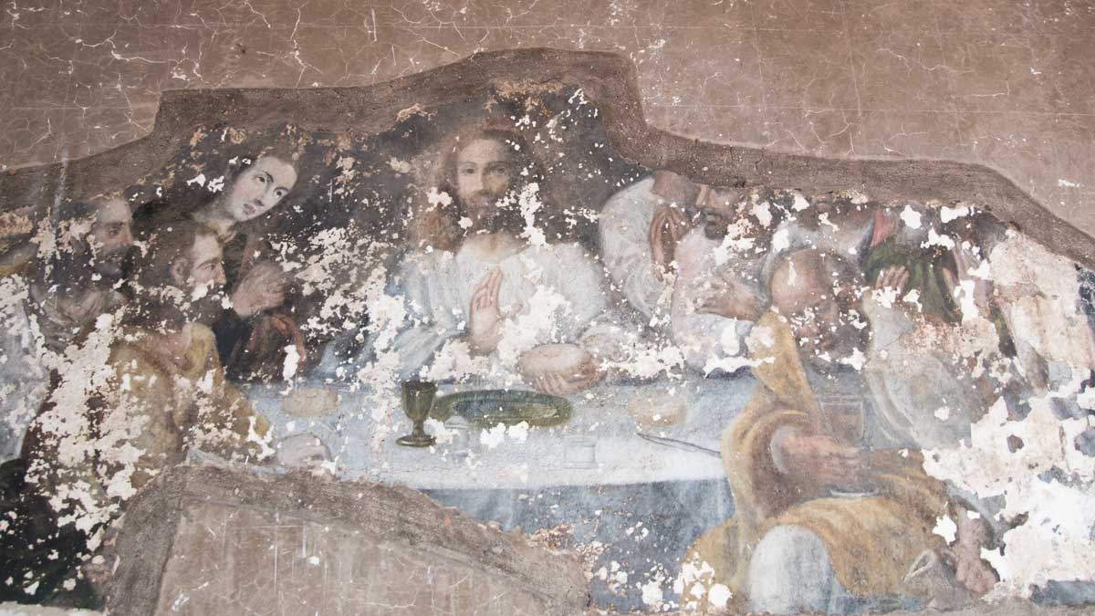 Murals of the Last Supper in the Courtyard, San Diego Convent, Quito | ©Angela Drake