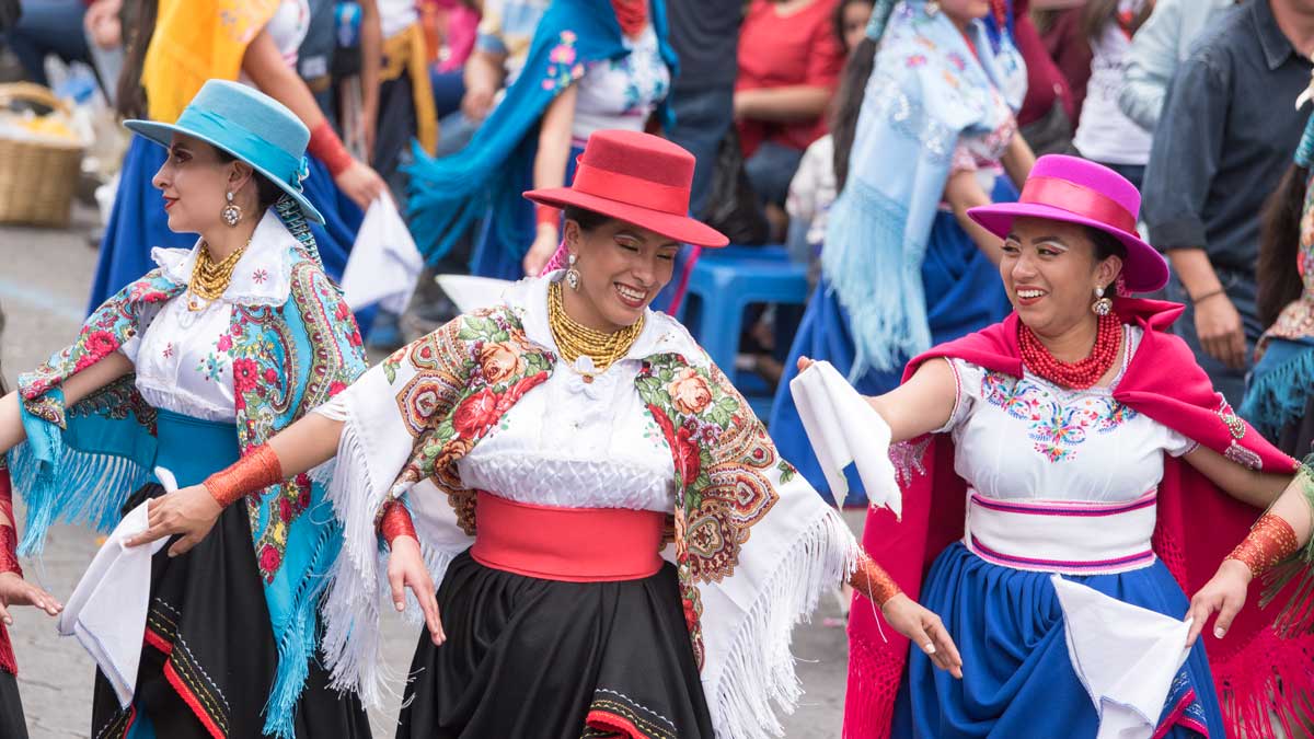 Folk Dancers, Mama Negra, Latacunga, Ecuador | ©Angela Drake