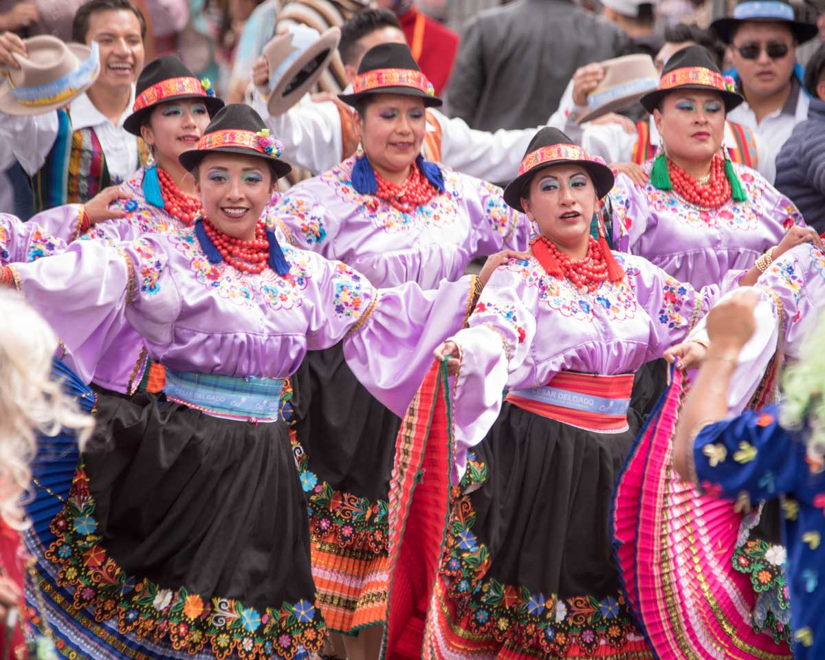 Folk Dancers, Mama Negra, Latacunga, Ecuador | ©Angela Drake