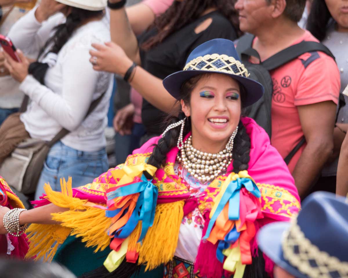 Folk Dancer, Mama Negra, Latacunga, Ecuador | ©Angela Drake