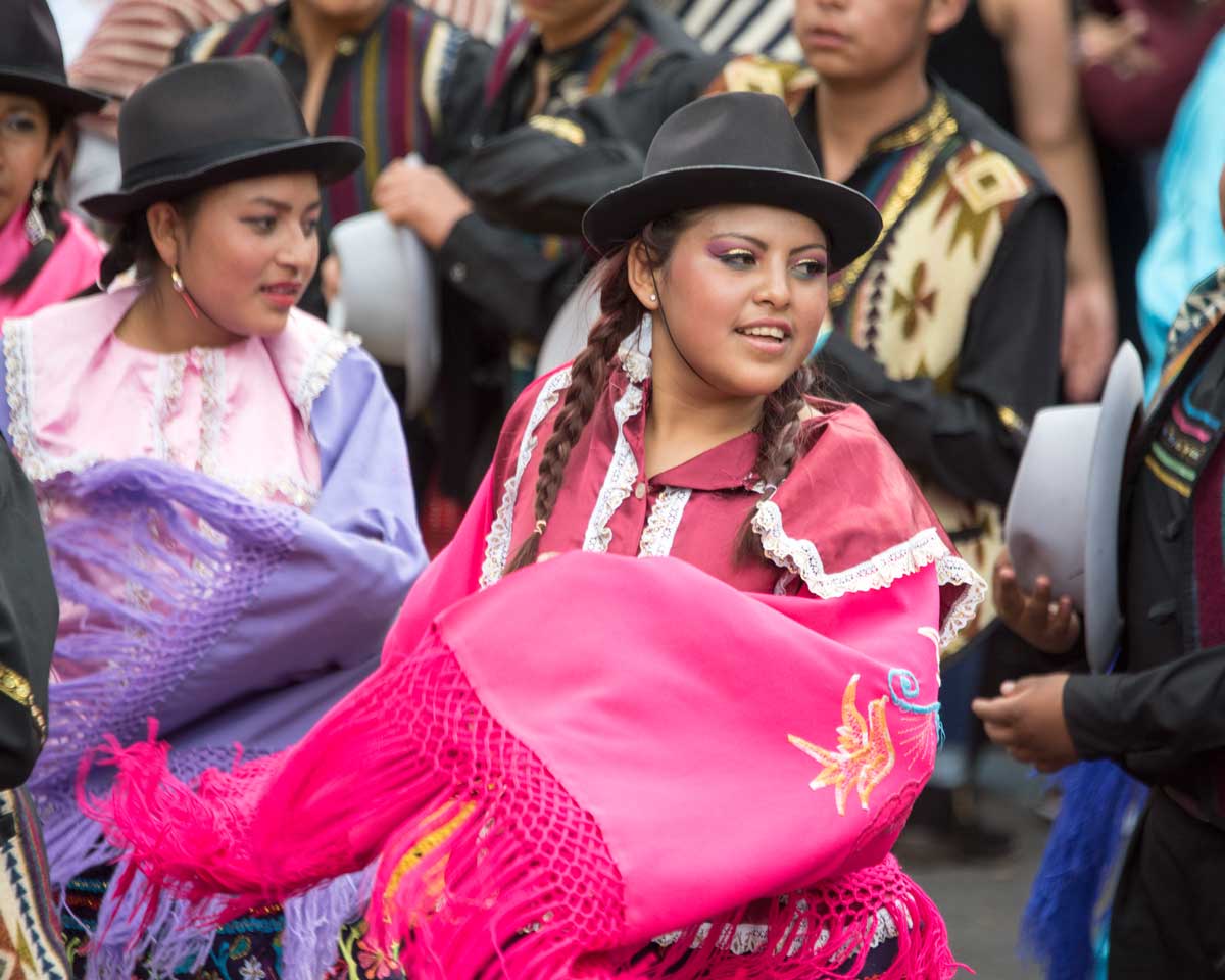 Folk Dancers, Mama Negra, Latacunga, Ecuador | ©Angela Drake