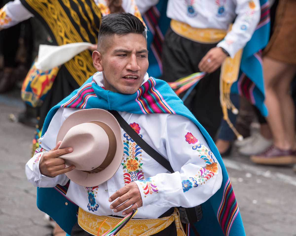 Folk Dancer, Mama Negra, Latacunga, Ecuador | ©Angela Drake