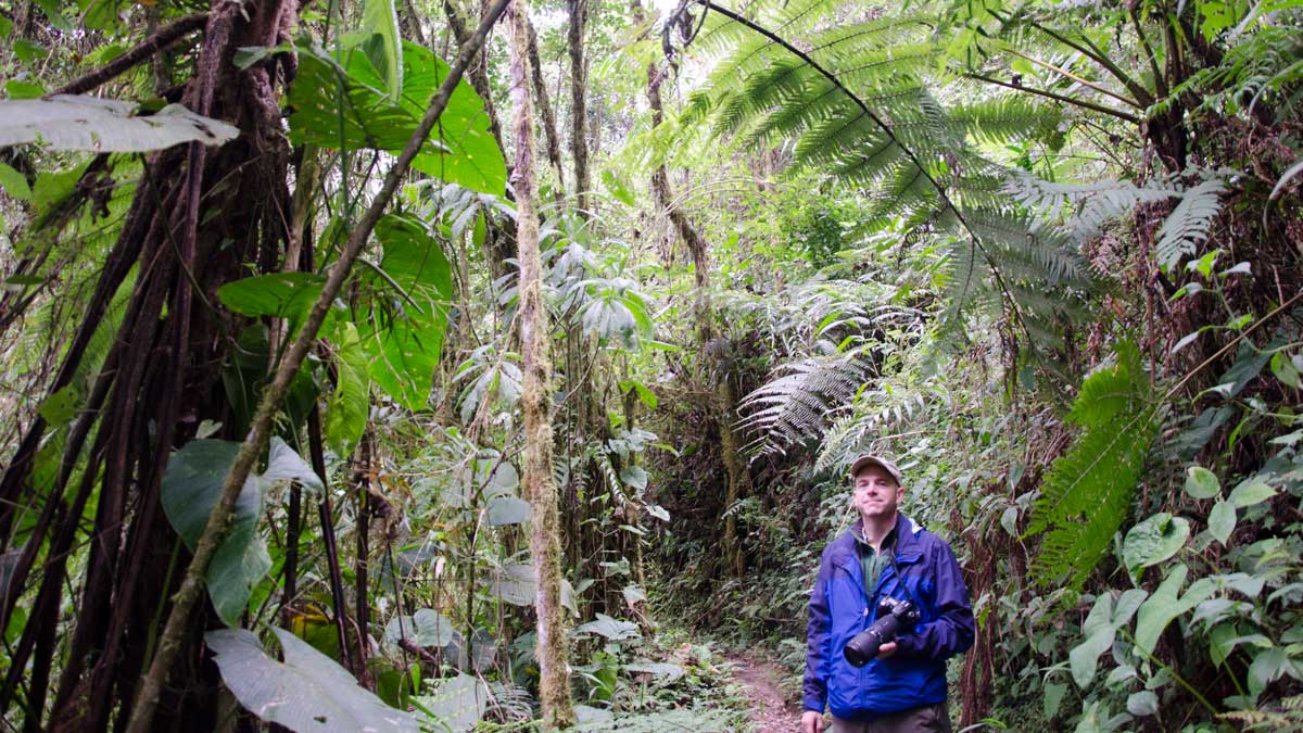 Co-founder Scott Drake walking the trails at the Bellavista Cloud Forest Reserve and Lodge | ©Angela Drake
