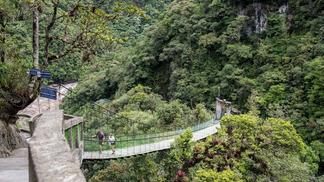 The Suspension Bridge at the Isla del Pailon Trail, Rio Verde, Ecuador | ©Angela Drake