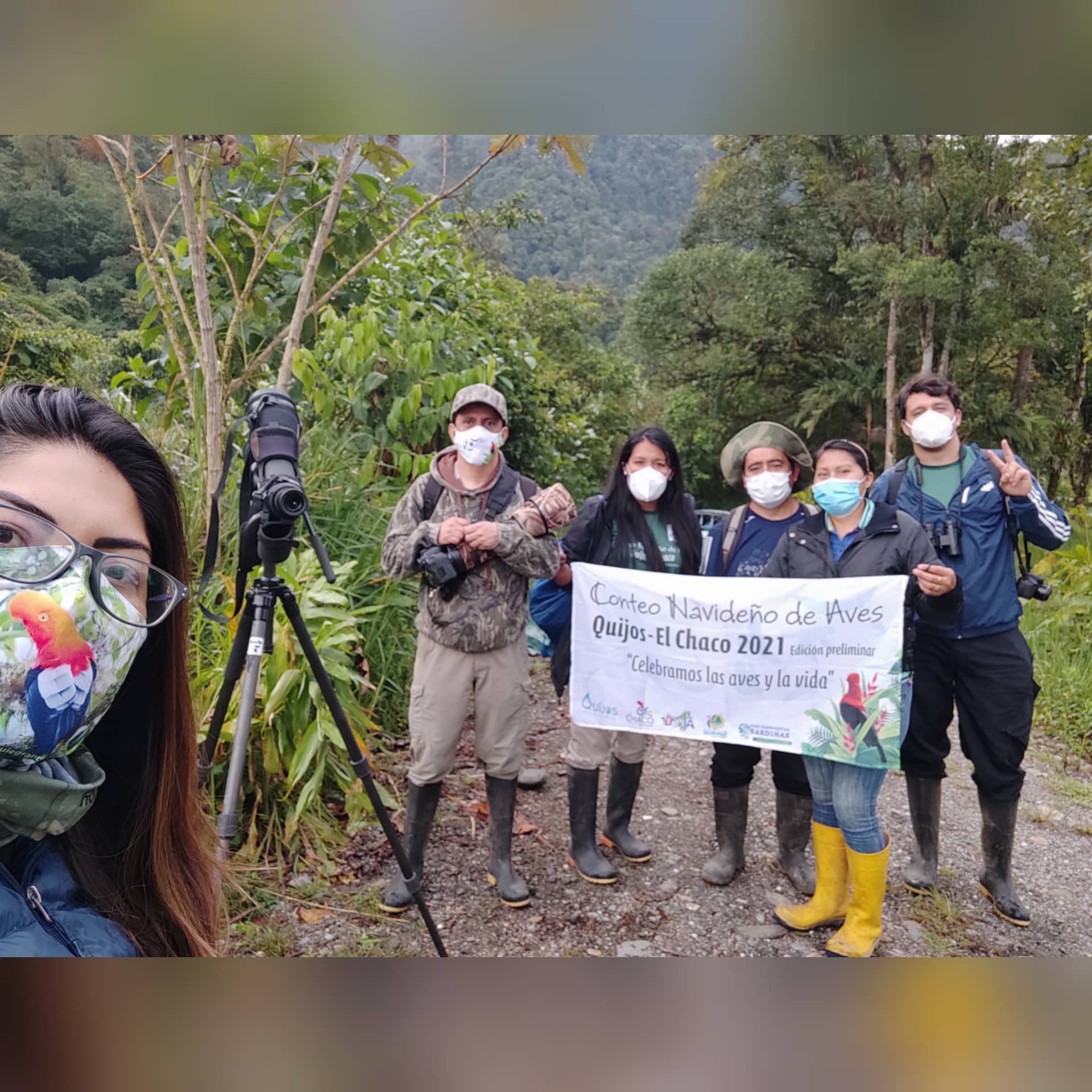 Equipo de conteo - Ruta Linares - Sumaco| ©Jacqueline Granda