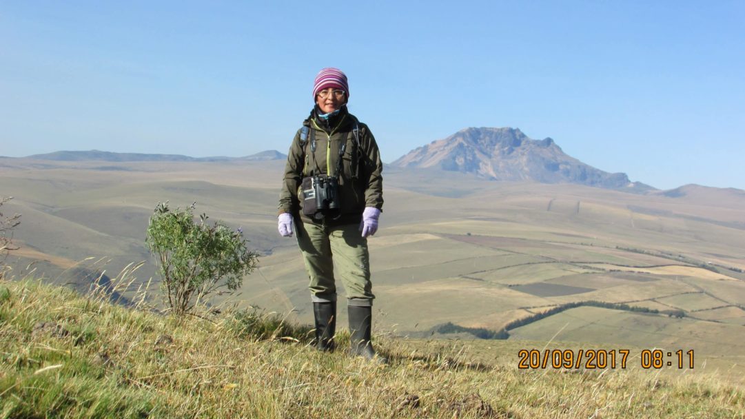 Woman standing outside on high meadow