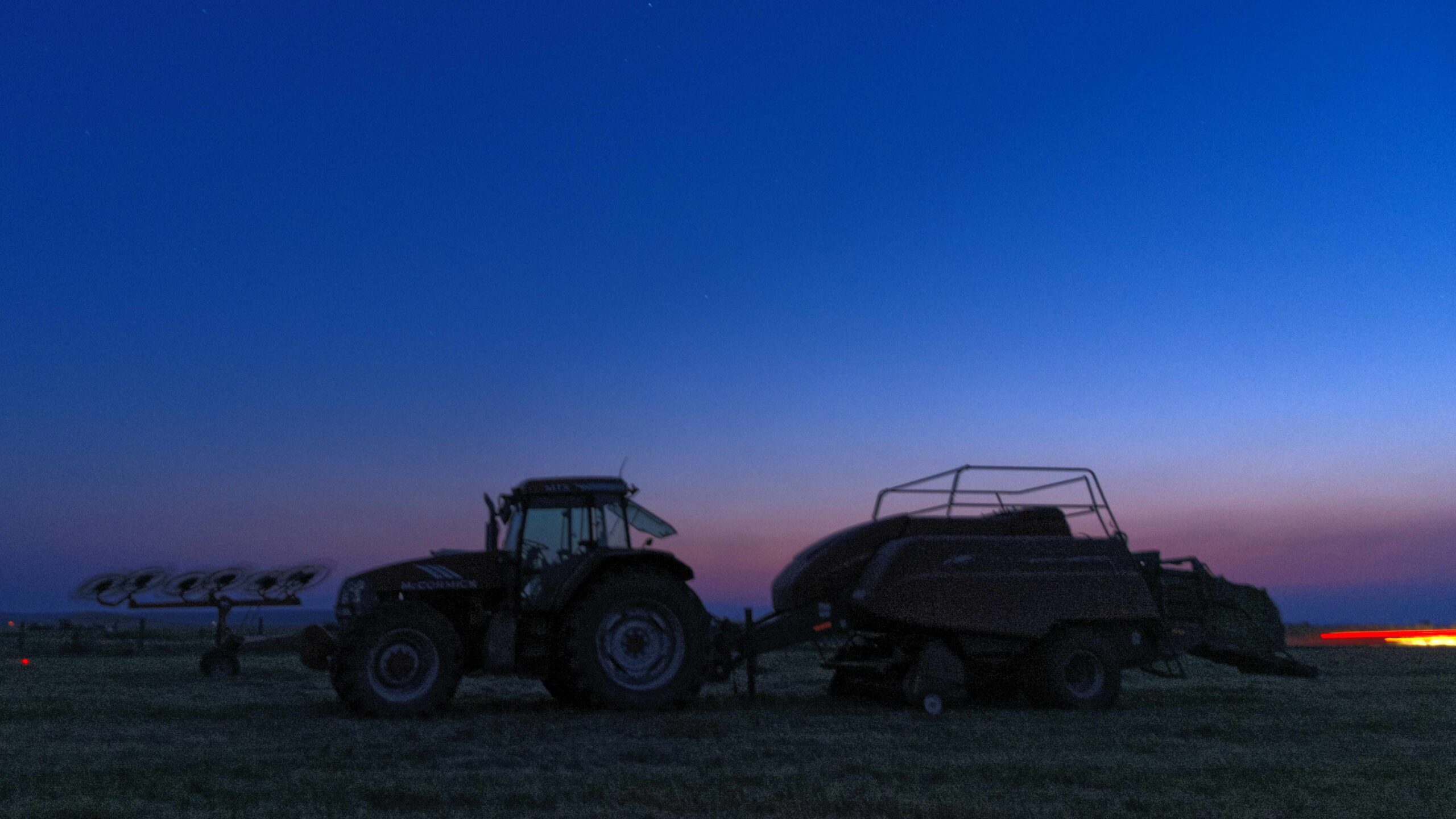 Tractor at twilight in Harney County, Oregon