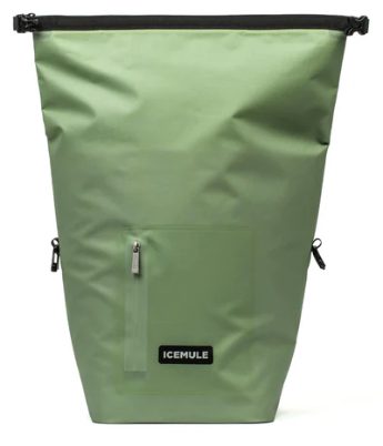 The ICEMULE R-Jaunt recycled material 20L soft-sided backpack cooler in sage green<br />
