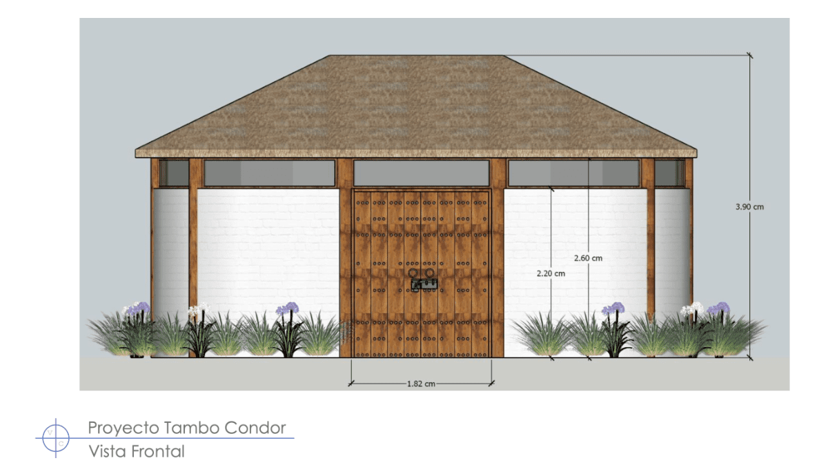 An architectural drawing showing a potential visitor's center at Tambo Condor