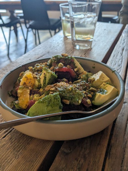 Five Points Market, Beets with Avocado A shareable plate: beets with avocado and orange
