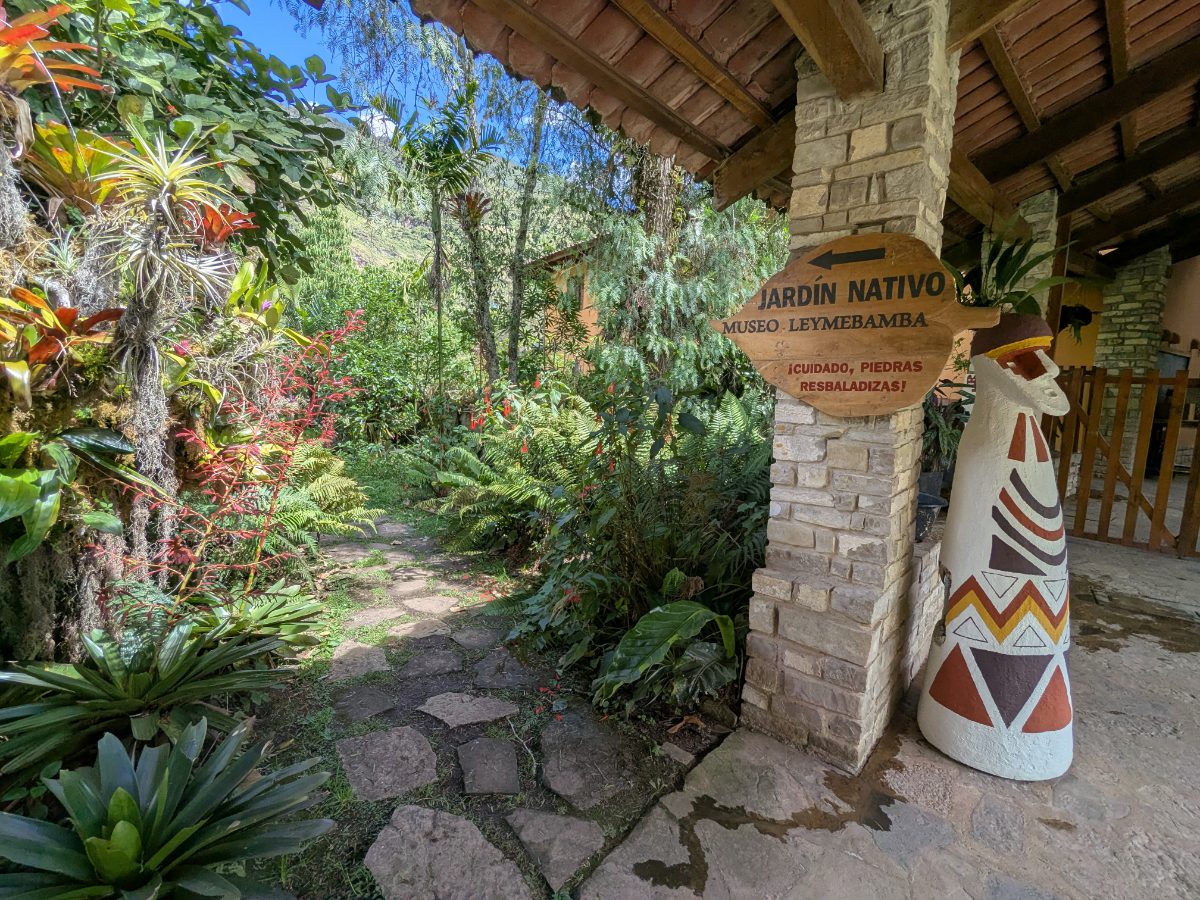 Entrance to the lush gardens at the Leymebamba Museum