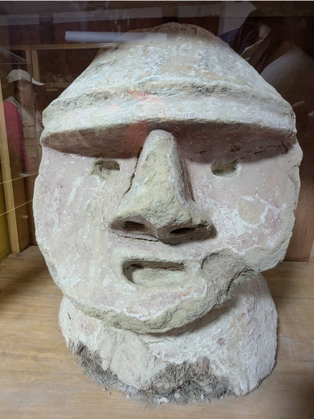 A preserved head of a Chachapoya sarcophagus from the Cruz Pata museum 