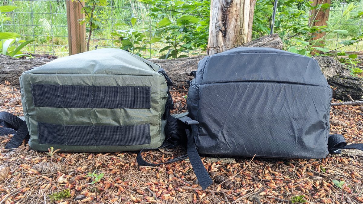 Side by side comparison of the bottoms of the GR3 and GR2 backpacks
