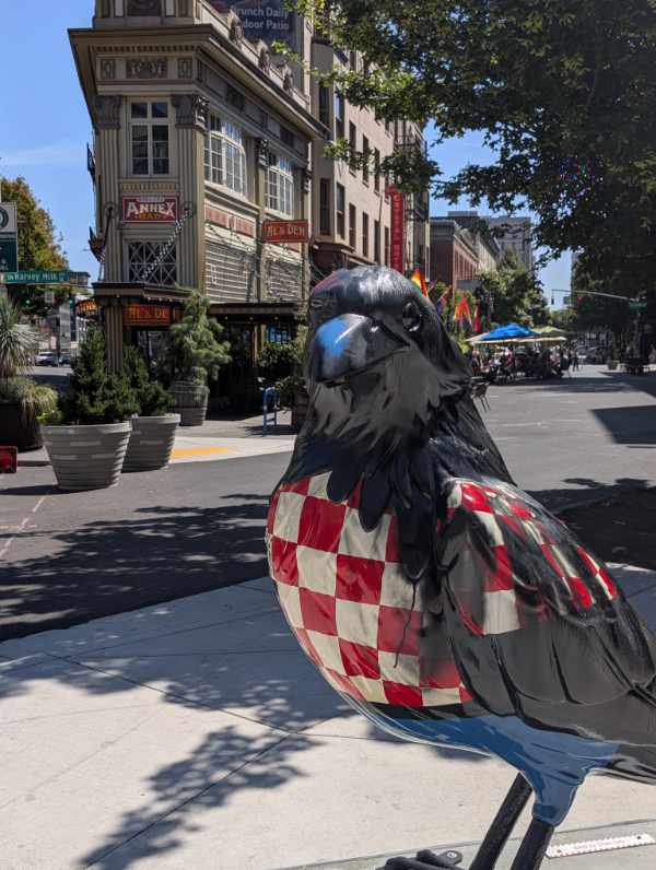 Paul Birdyan stands just across the street in view of McMenamins Crystal Hotel